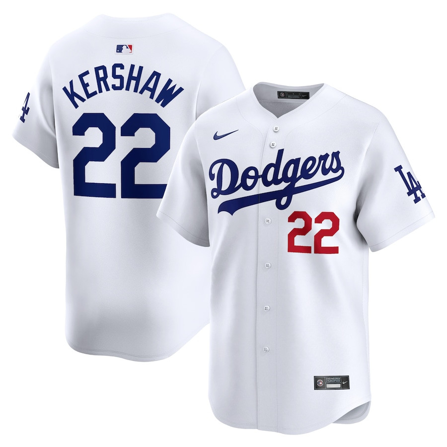 Clayton Kershaw 22 Los Angeles Dodgers Home Limited Player Men Jersey - White