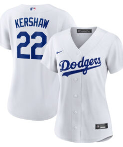 Clayton Kershaw 22 Los Angeles Dodgers Women Home Jersey - White