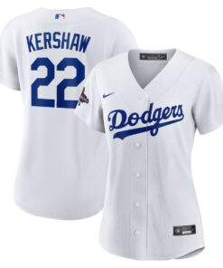 Clayton Kershaw 22 Los Angeles Dodgers Women's 2024 World Series Champions Home Player Jersey - White