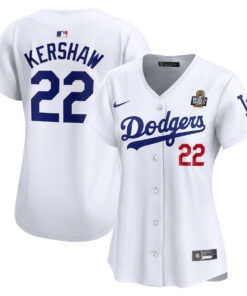 Clayton Kershaw 22 Los Angeles Dodgers Women's 2024 World Series Limited Player Jersey - White