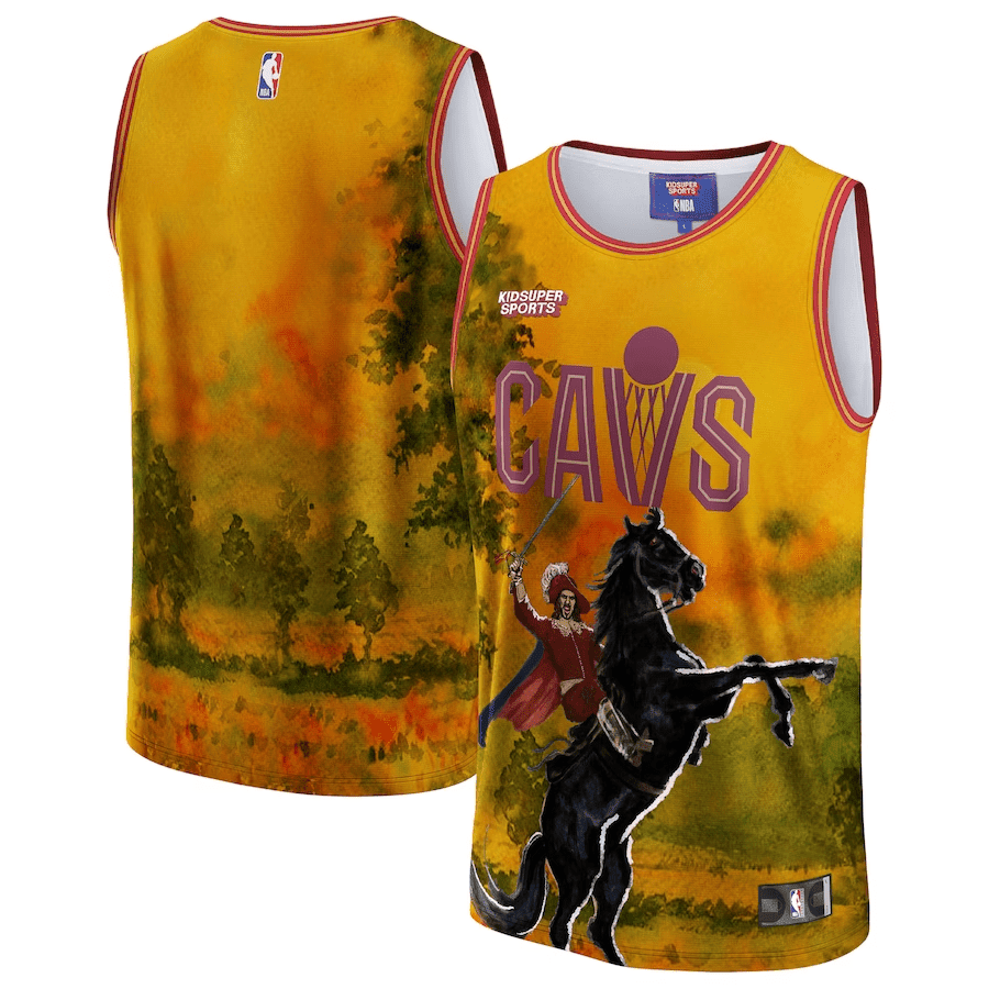 Cleveland Cavaliers NBA & KidSuper Studios Unisex Hometown Jersey - Gold - JS454