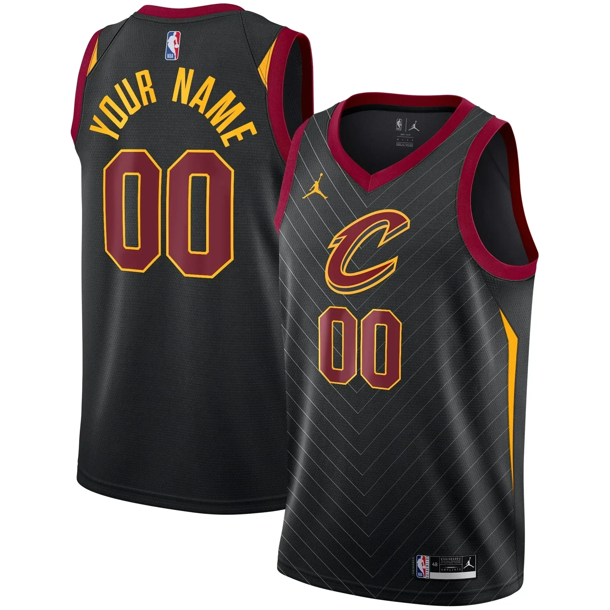 Cleveland Cavaliers Swingman Custom Jersey - Statement Edition - Black - JS485