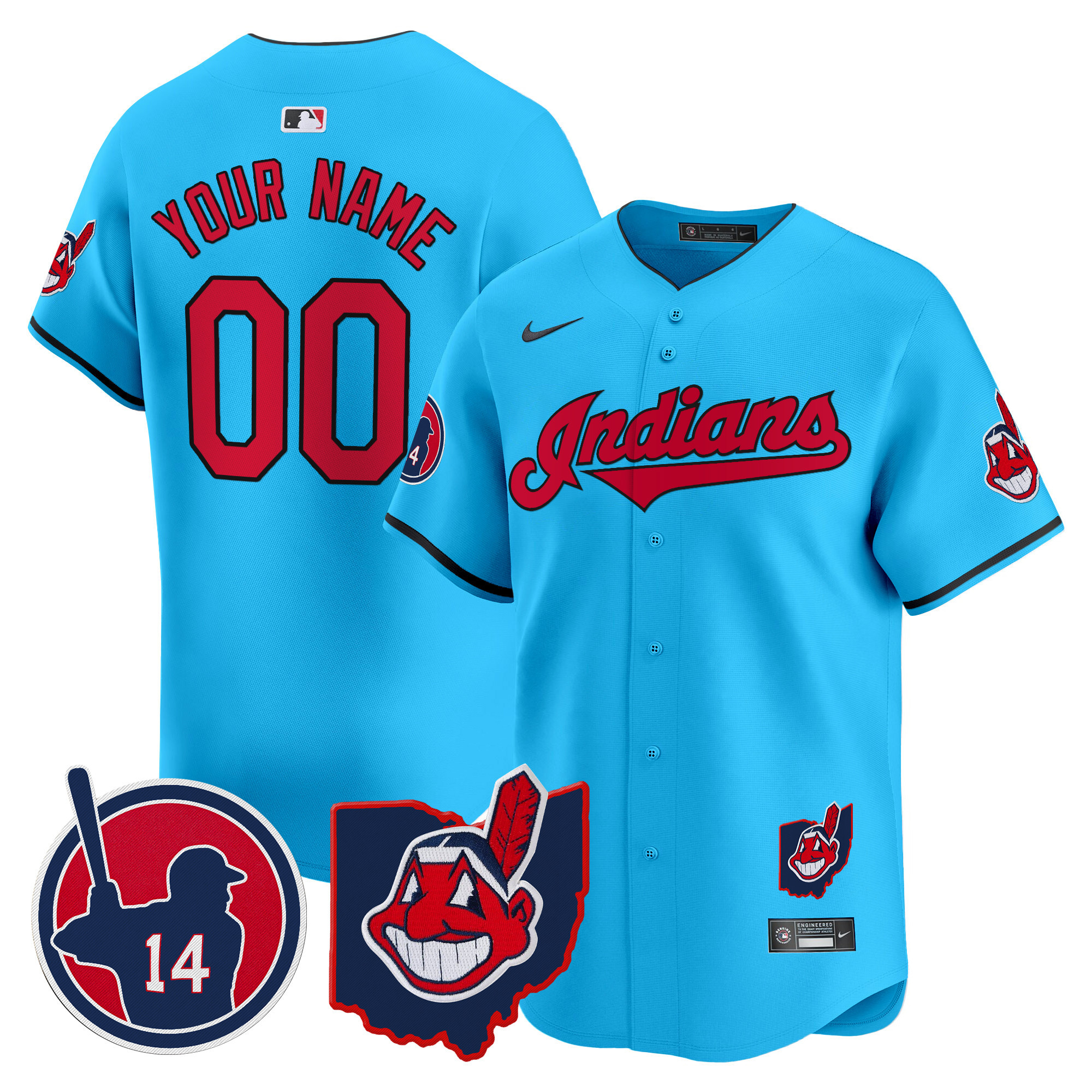 Cleveland Indians Larry Doby Patch Vapor Premier Limited Custom Jersey