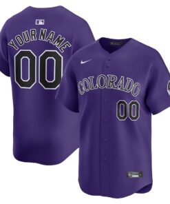 Colorado Rockies Alternate Limited Custom Men Jersey - Purple
