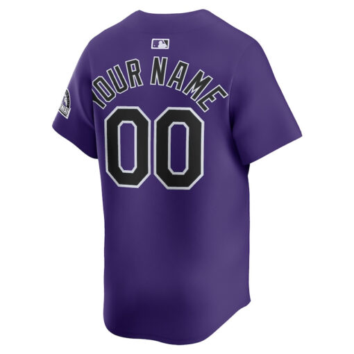 Colorado Rockies Alternate Limited Custom Men Jersey - Purple - Image 3