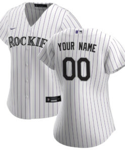 Colorado Rockies Women's Home Custom Jersey - White