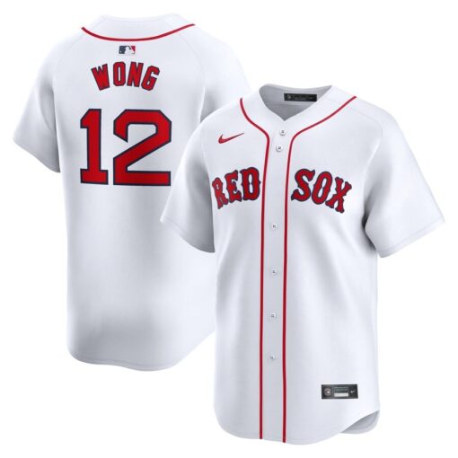 Connor Wong 12 Boston Red Sox Home Limited Men Jersey - White