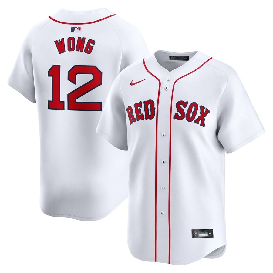 Connor Wong 12 Boston Red Sox Home Limited Men Jersey - White
