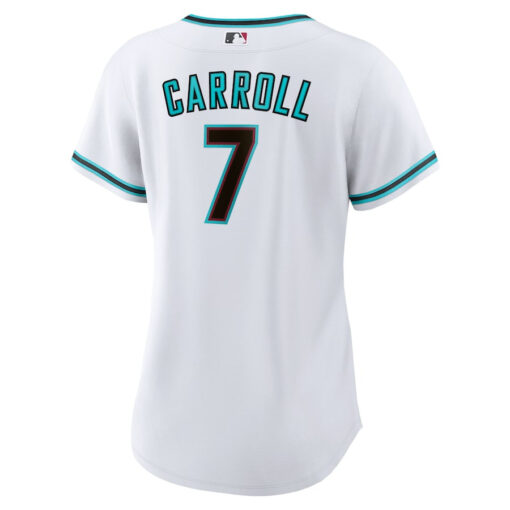 Corbin Carroll 7 Arizona Diamondbacks 2023 World Series Women Jersey - White - Image 3