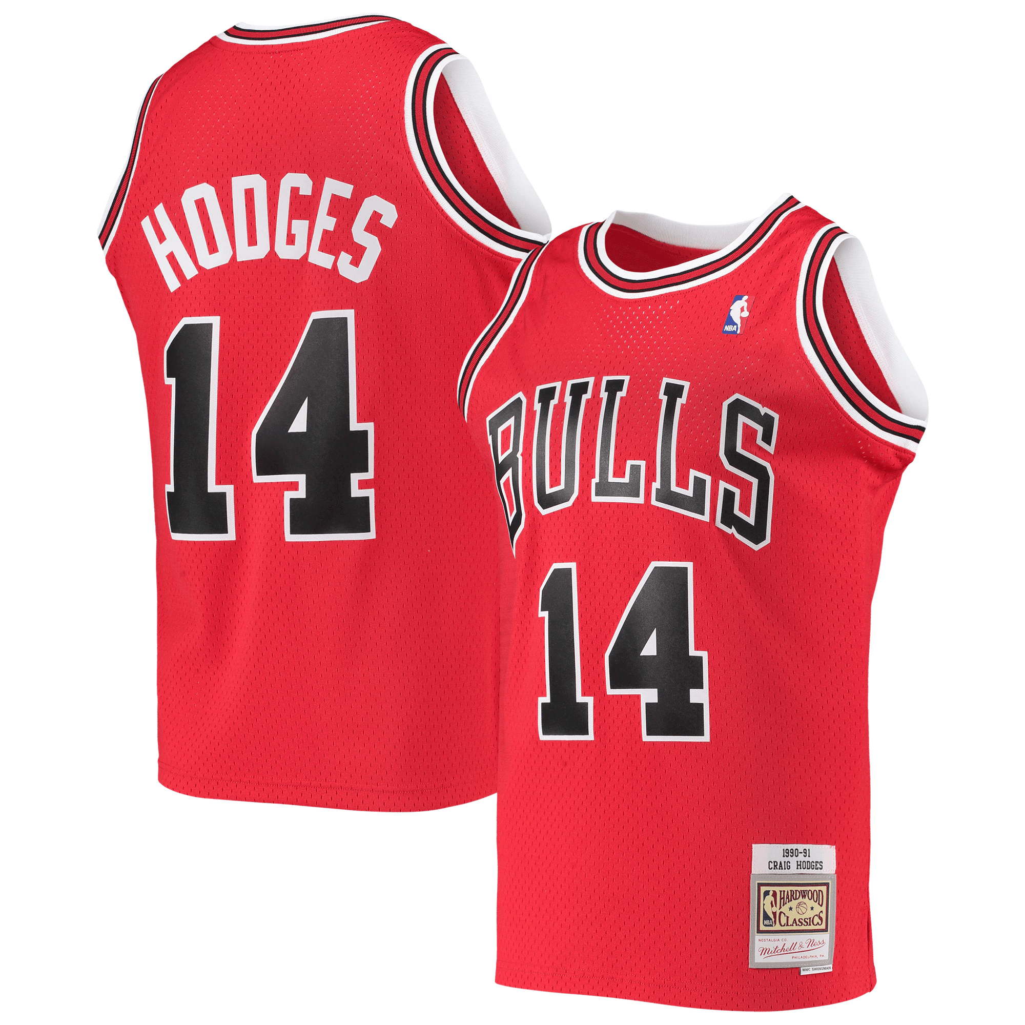 Craig Hodges Chicago Bulls Mitchell & Ness 1991-92 Hardwood Classics Swingman Jersey - Red Jersey - JS851
