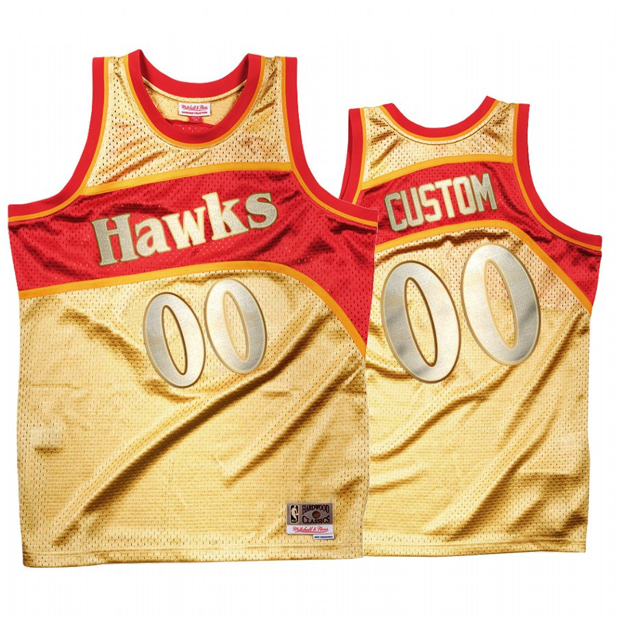 Custom 00 Atlanta Hawks Gold Classic Once More Jersey - JS400
