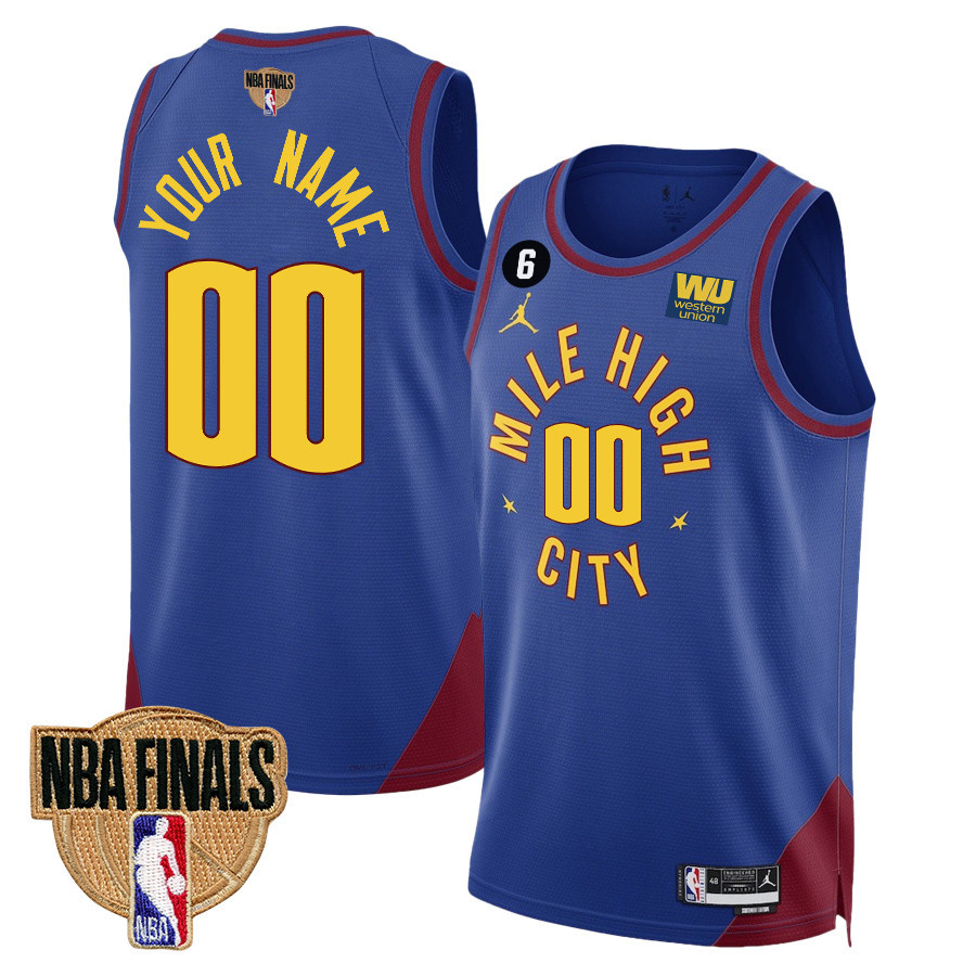 Custom 00 Denver Nuggets Final Champions 2023 Swingman Jersey - Blue - JS644