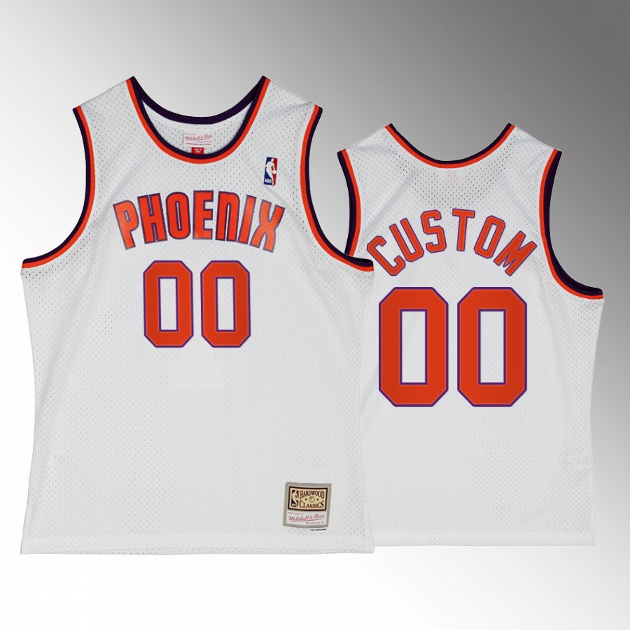 Custom 00 Phoenix Suns Alternate White Hardwood Classics Jersey - JS536