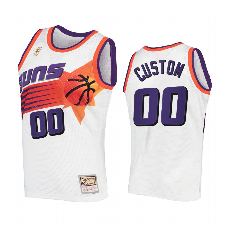 Custom 00 Phoenix Suns Hardwood Classics Jersey White - JS375