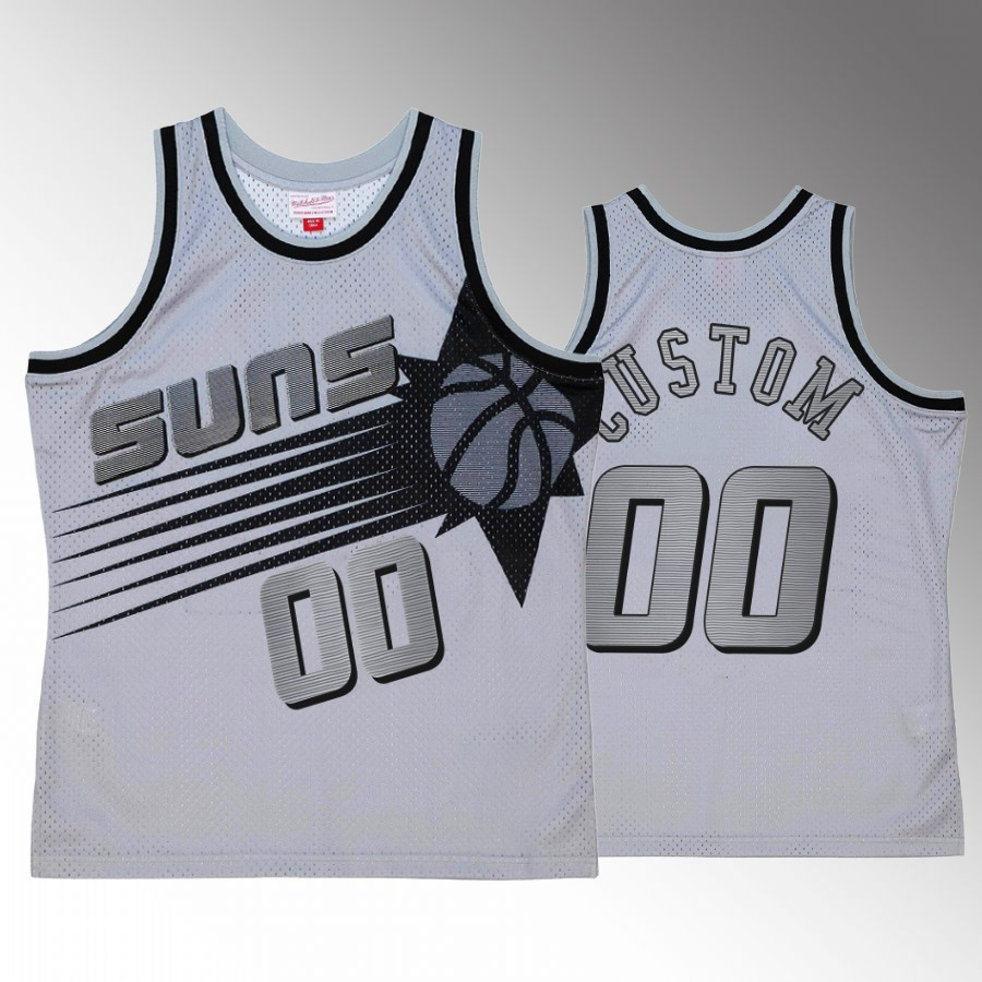 Custom 00 Space Knit Jersey Phoenix Suns Grey Hardwood Classics Men Jersey - JS169