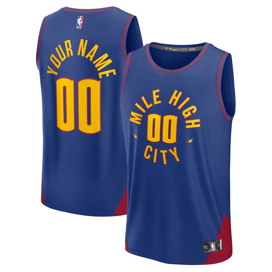 Custom Denver Nuggets Jersey NBA Merch Fast Break Player Swingman Jersey Statement Edition