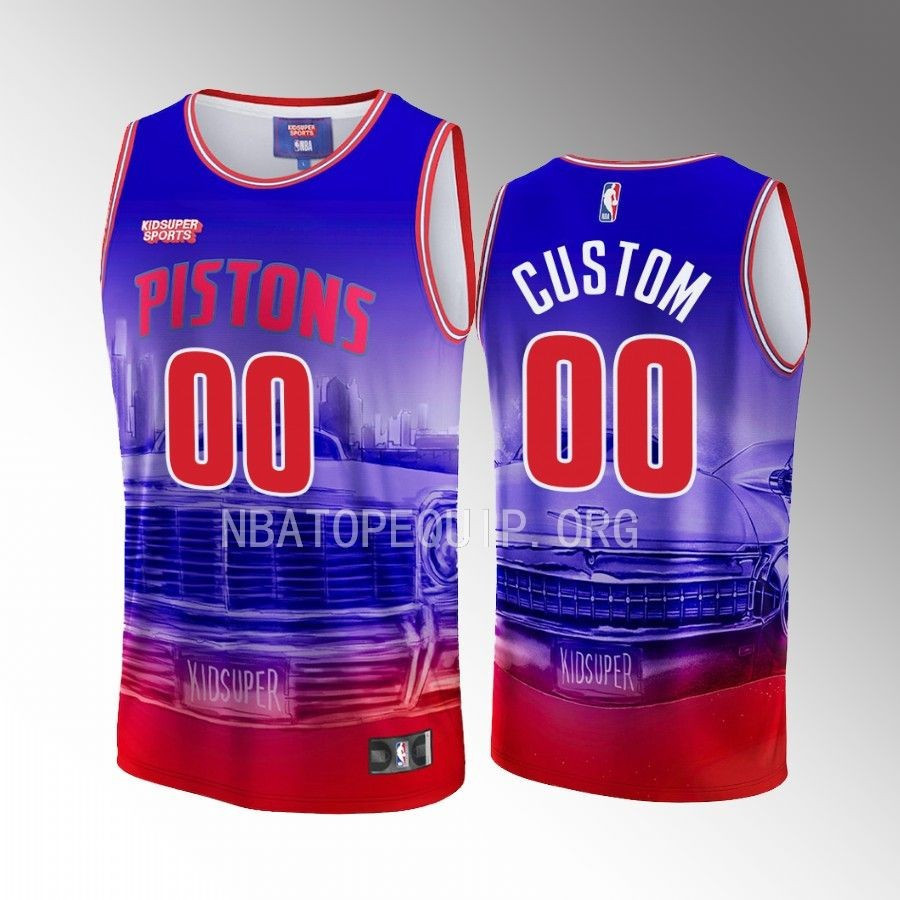 Custom Detroit Pistons NBA & KidSuper Studios Unisex Hometown Jersey - JS968