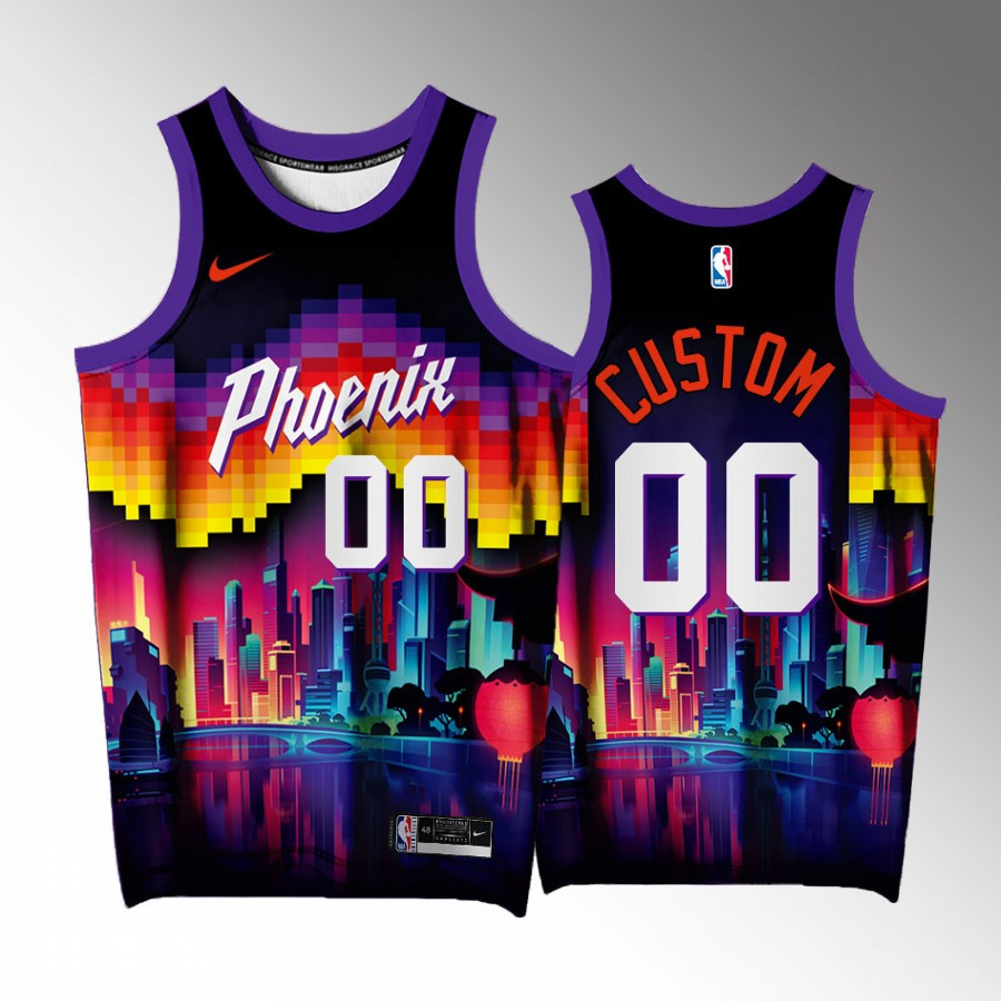 Custom Phoenix Suns 00 Purple Jersey Arizona City Exclusive Edition - JS866