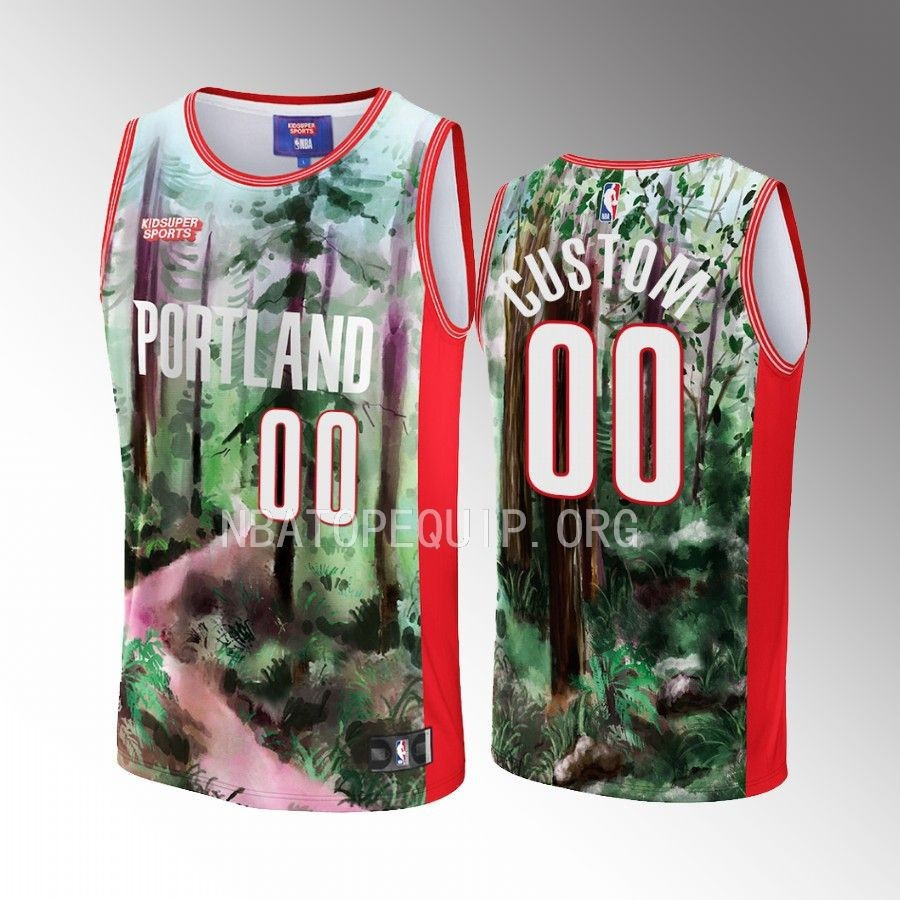 Custom Portland Trail Blazers NBA & KidSuper Studios Unisex Hometown Jersey - JS588