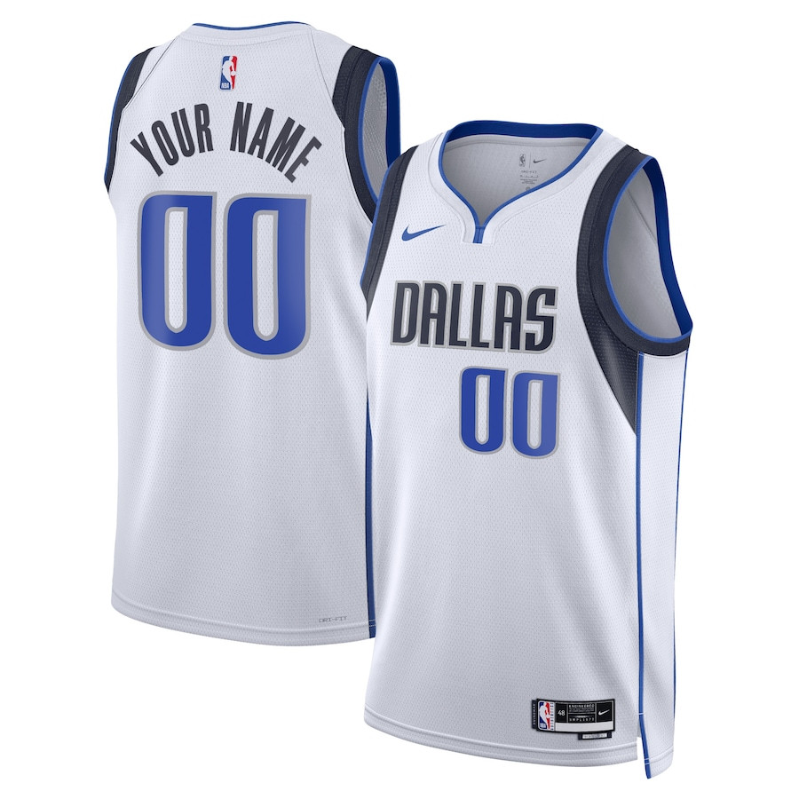 Dallas Mavericks 2023/24 Association Swingman Custom Men Jersey - White - JS232