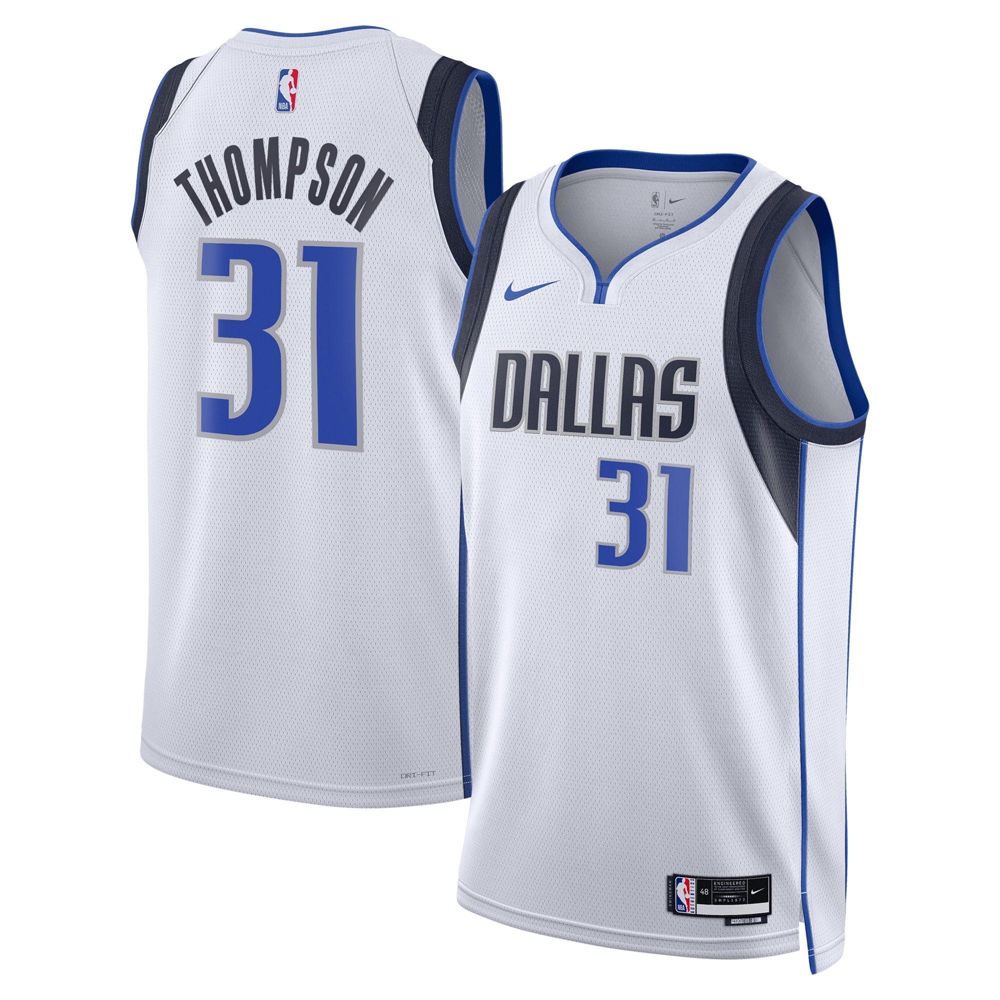 Dallas Mavericks Association Edition Swingman Jersey - White - Klay Thompson - Unisex - JS326