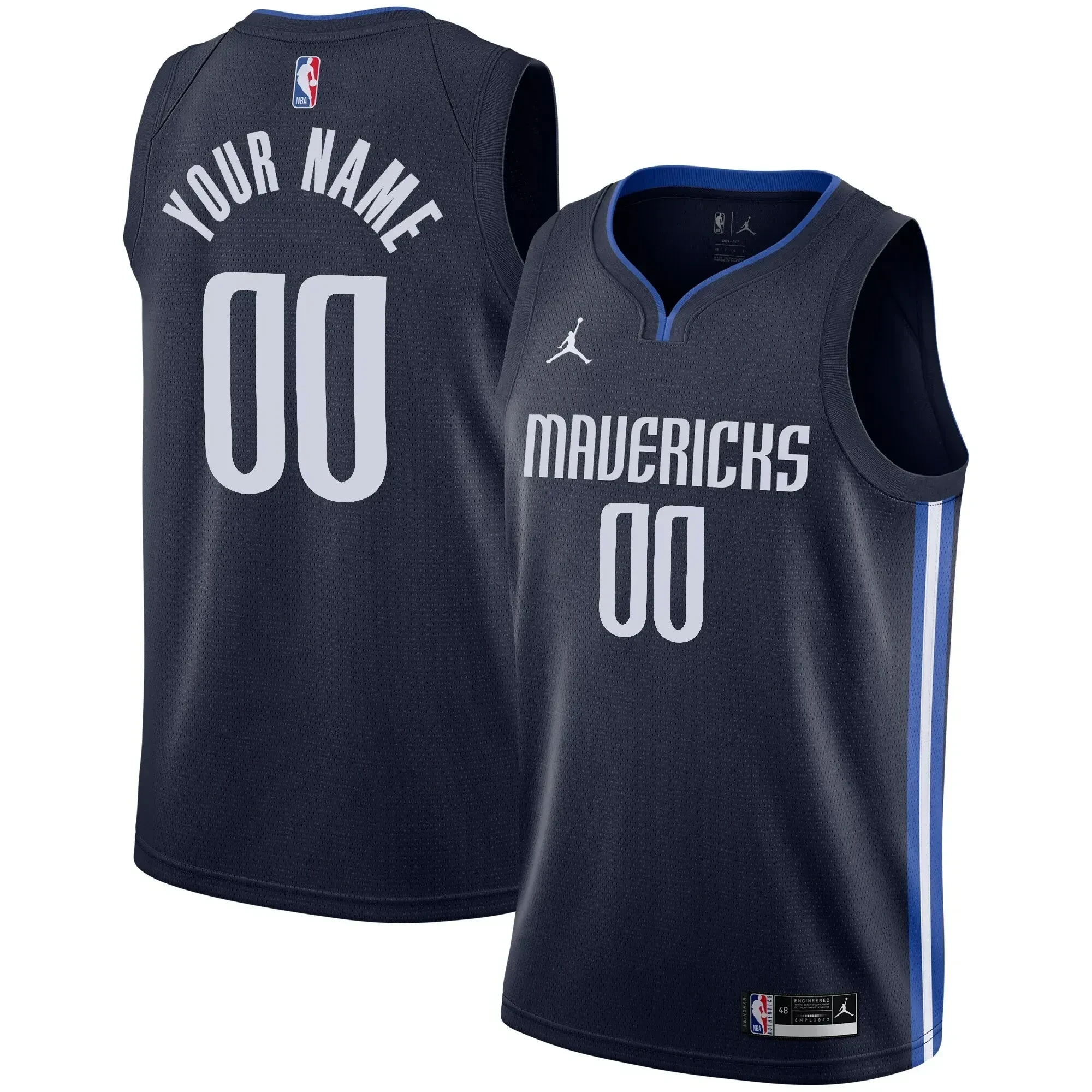 Dallas Mavericks Swingman Custom Jersey - Statement Edition - Navy - JS114