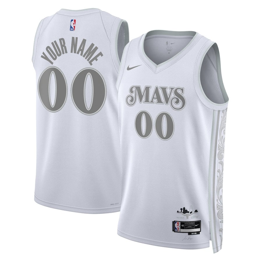 Dallas Mavericks Unisex 2024/25 Custom Swingman Jersey - City Edition - White - JS296