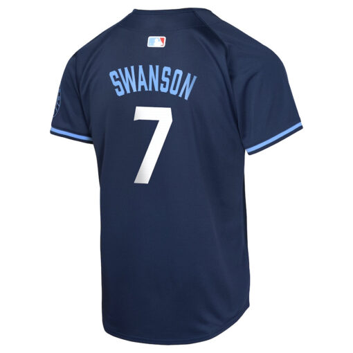Dansby Swanson 7 Chicago Cubs City Connect Limited YOUTH Jersey - Navy - Image 3