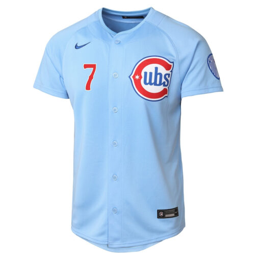 Dansby Swanson 7 Chicago Cubs Limited Alternate 2 YOUTH Jersey - Baby Blue - Image 3
