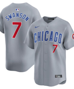 Dansby Swanson 7 Chicago Cubs Road Limited Men Jersey - Gray