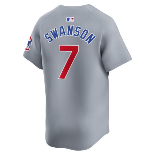 Dansby Swanson 7 Chicago Cubs Road Limited Men Jersey - Gray - Image 3