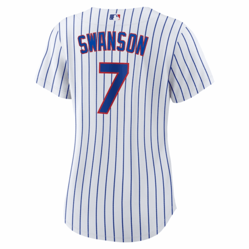 Dansby Swanson 7 Chicago Cubs Women Home Jersey - White - Image 2