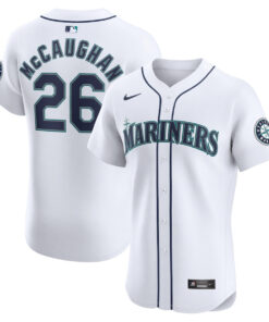 Darren McCaughan 26 Seattle Mariners Home Elite Player Men Jersey - White