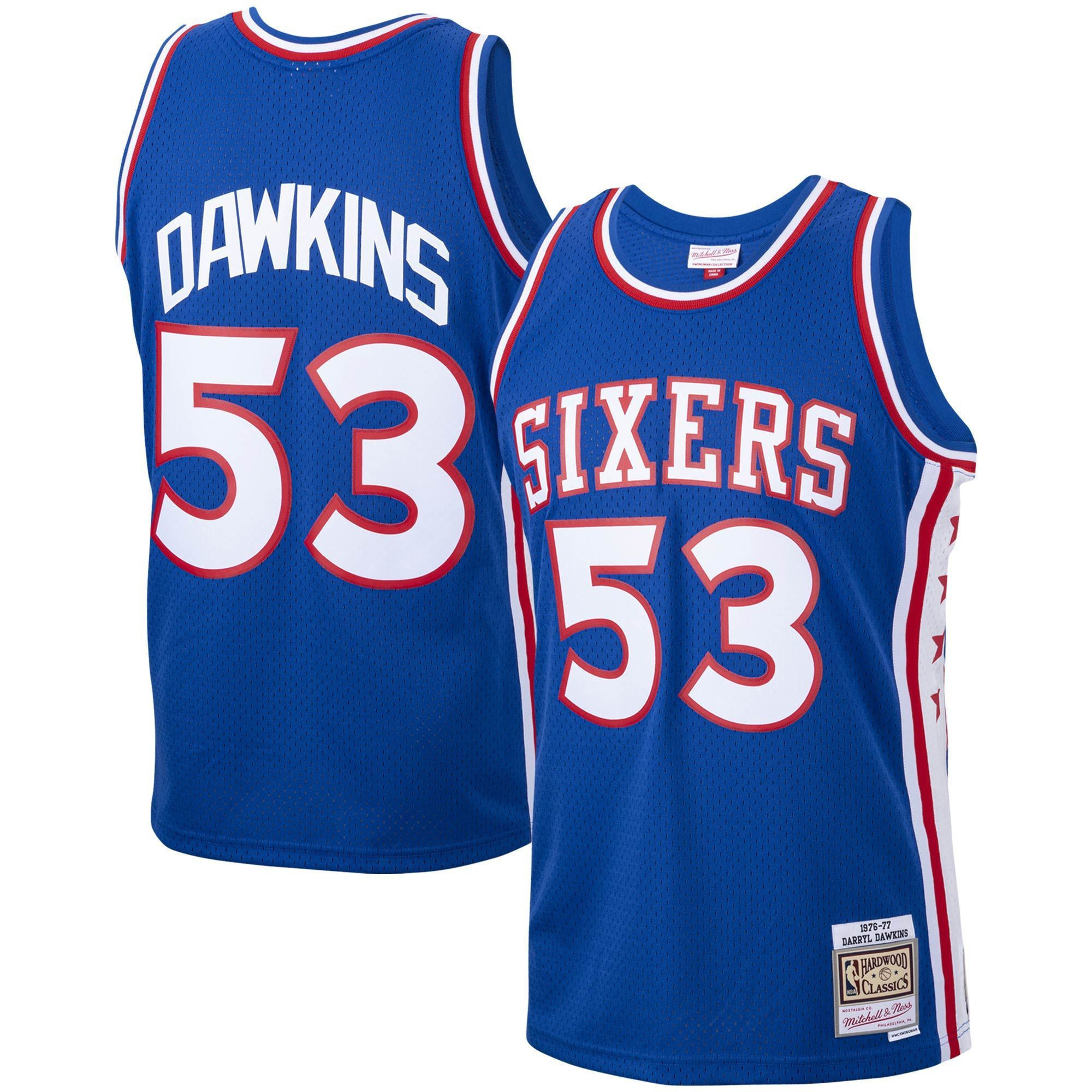 Darryl Dawkins Philadelphia 76ers Mitchell & Ness 1976-77 Hardwood Classics Swingman Player Jersey - Royal - JS837