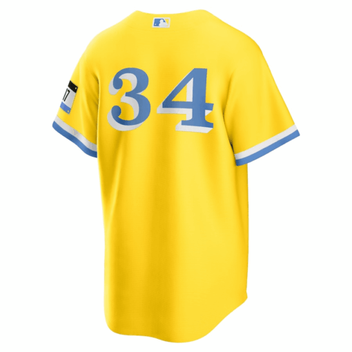David Ortiz 34 Boston Red Sox City Connect Jersey - Gold/Light Blue - Image 3