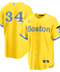 David Ortiz 34 Boston Red Sox City Connect Jersey - Gold/Light Blue