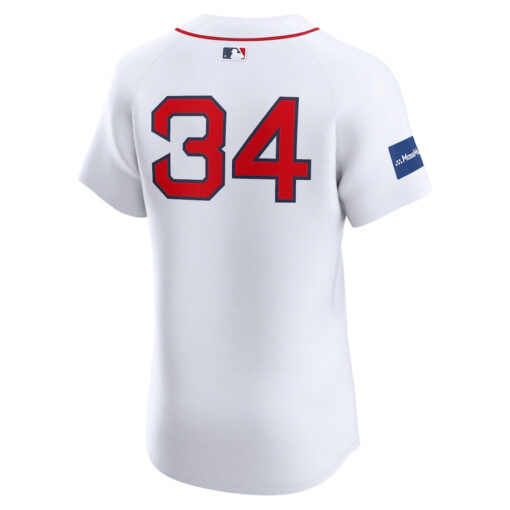 David Ortiz 34 Boston Red Sox Home Elite Sponsor Patch Player Men Jersey - White - Image 3