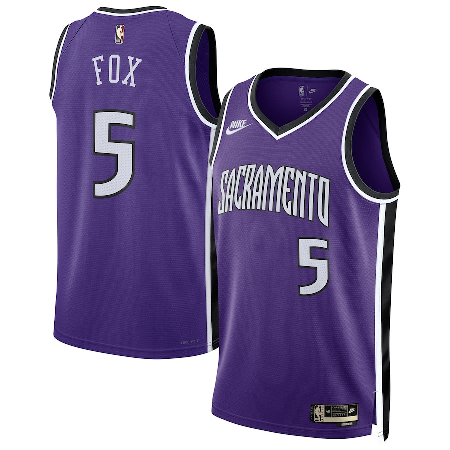 De'Aaron Fox 5 Sacramento Kings Unisex 2024/25 Swingman Jersey - Purple - Classic Edition - JS826