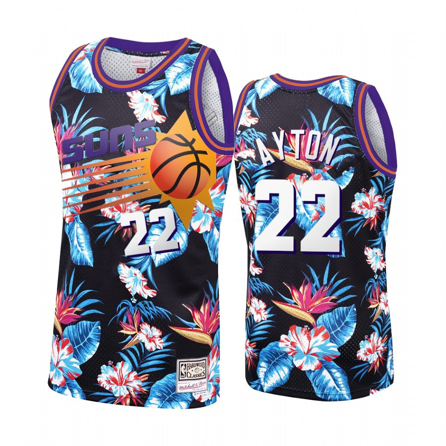 Deandre Ayton 22 Phoenix Suns Black Floral Fashion Jersey - JS835