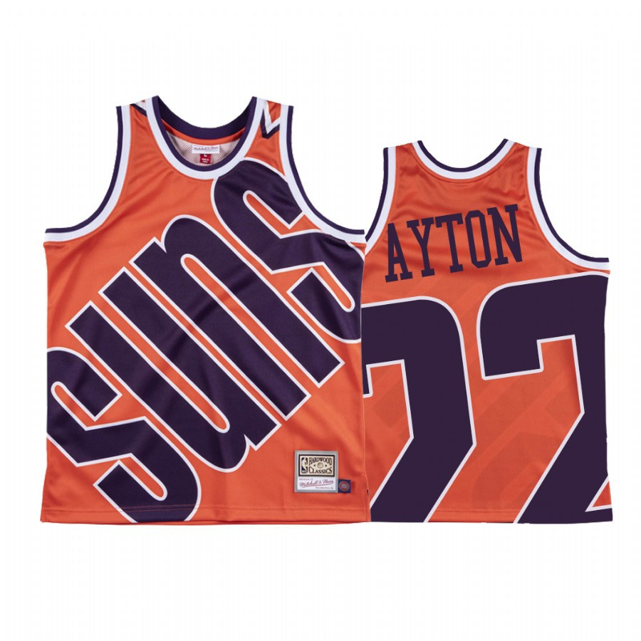 Deandre Ayton 22 Phoenix Suns Hardwood Classics Orange Big Face Jersey - JS246