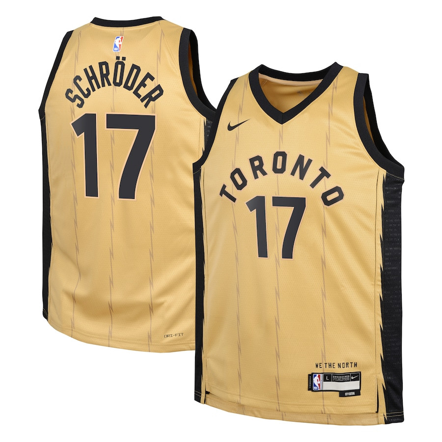 Dennis SchrÃ¶der 17 Toronto Raptors 2023/24 City Edition Swingman YOUTH Jersey - Gold - JS633