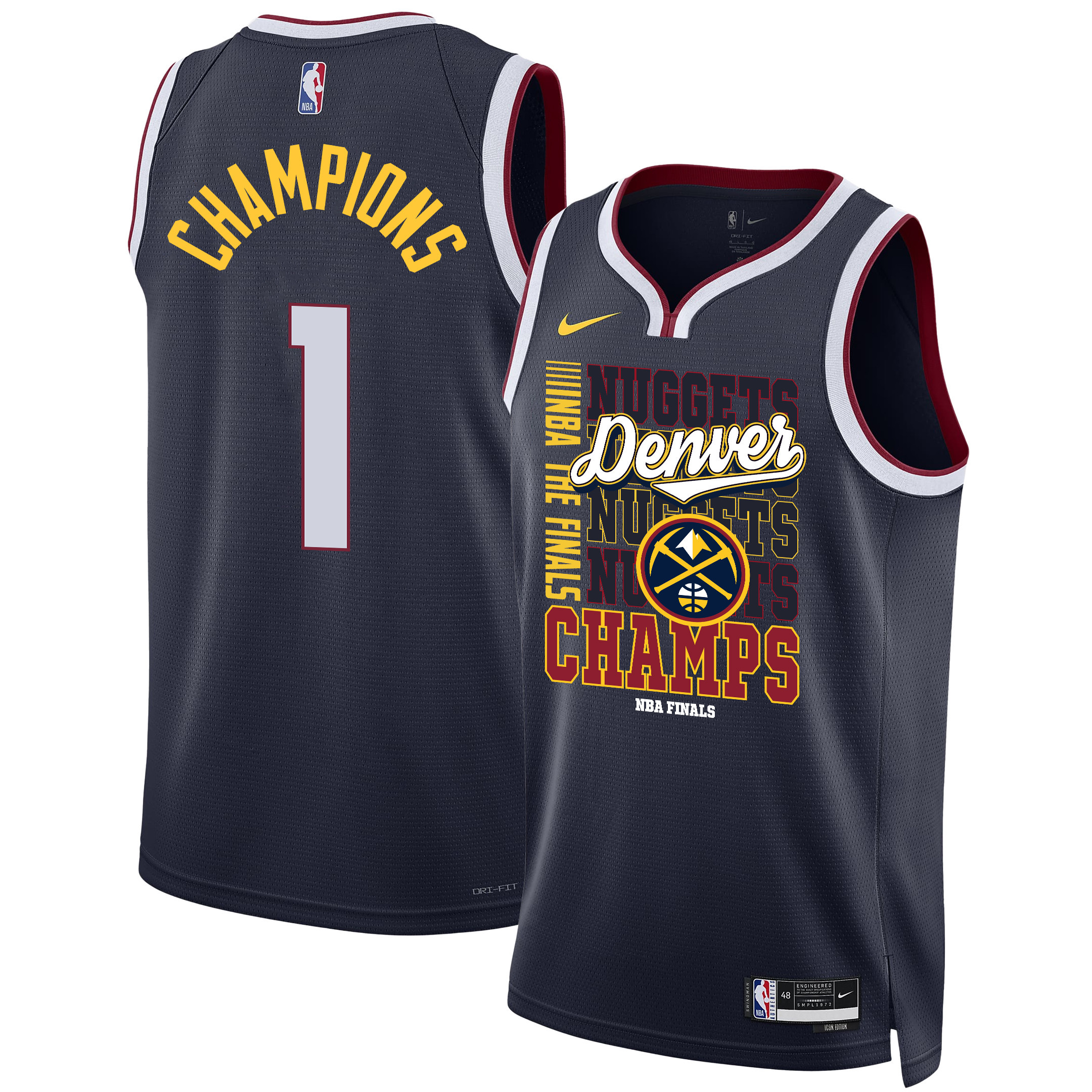 Denver Nuggets 2023 NBA The Finals Champions Swingman Jersey - Black - JS519