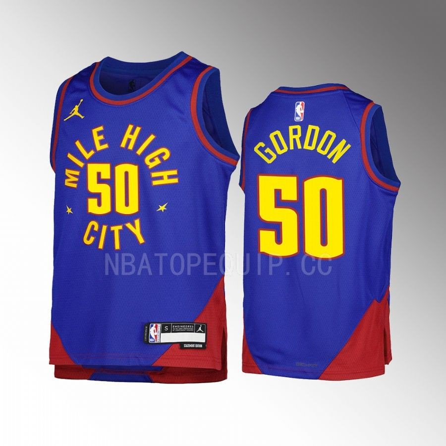 Denver Nuggets Aaron Gordon 50 Statement Edition Blue Youth Men Jersey Swingman - JS382