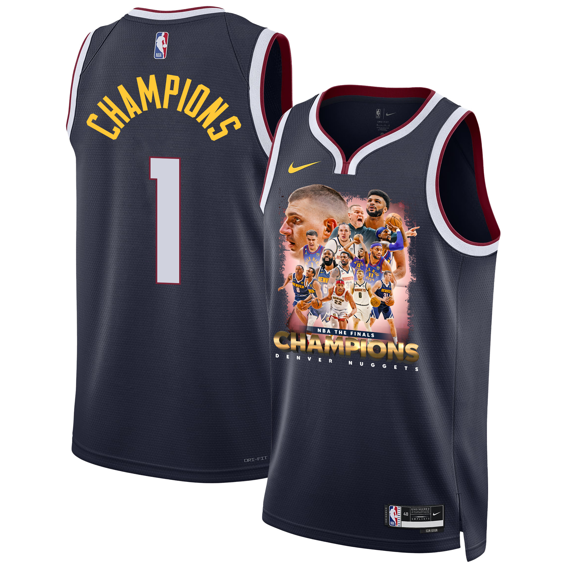 Denver Nuggets Advance To 2023 NBA Champions Swingman Jersey - Black - JS504
