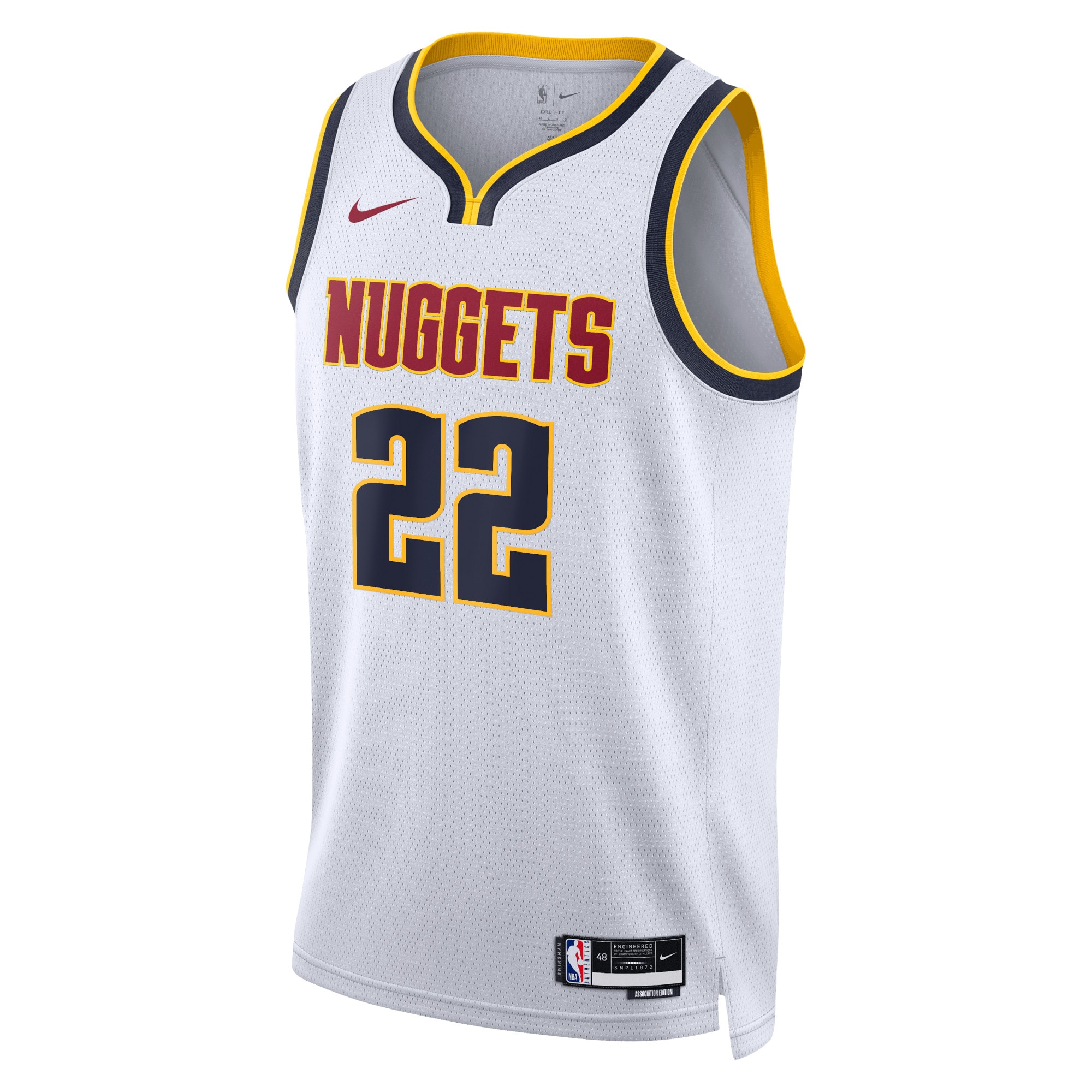 Denver Nuggets Association Edition Swingman Jersey - White - Zeke Nnaji - Unisex - JS439