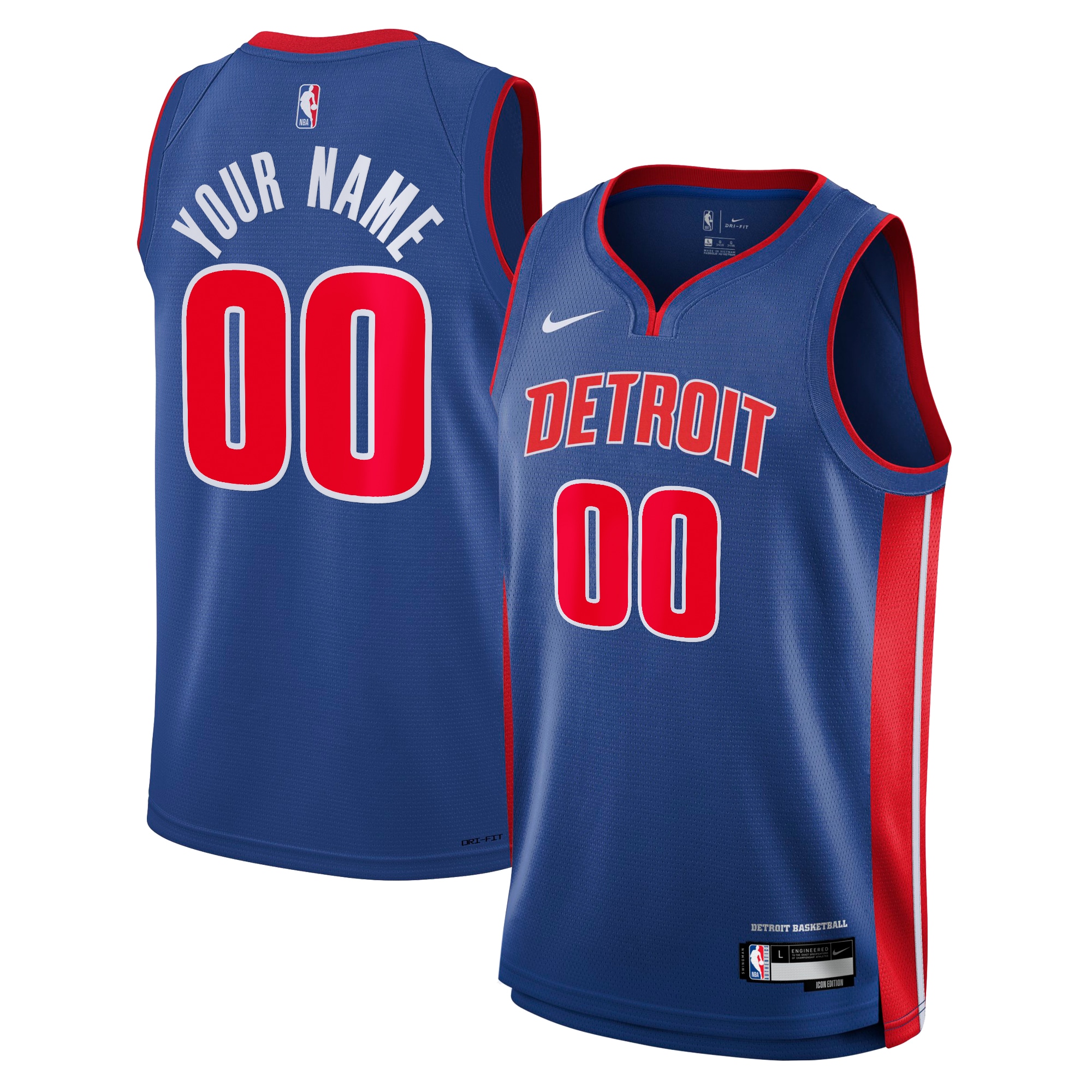 Detroit Pistons Icon Swingman Jersey - Custom - Youth - JS857