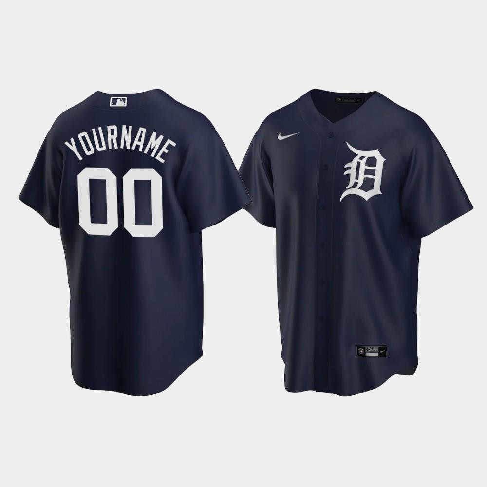 Detroit Tigers Custom Alternate Men's Jersey - Navy Jersey