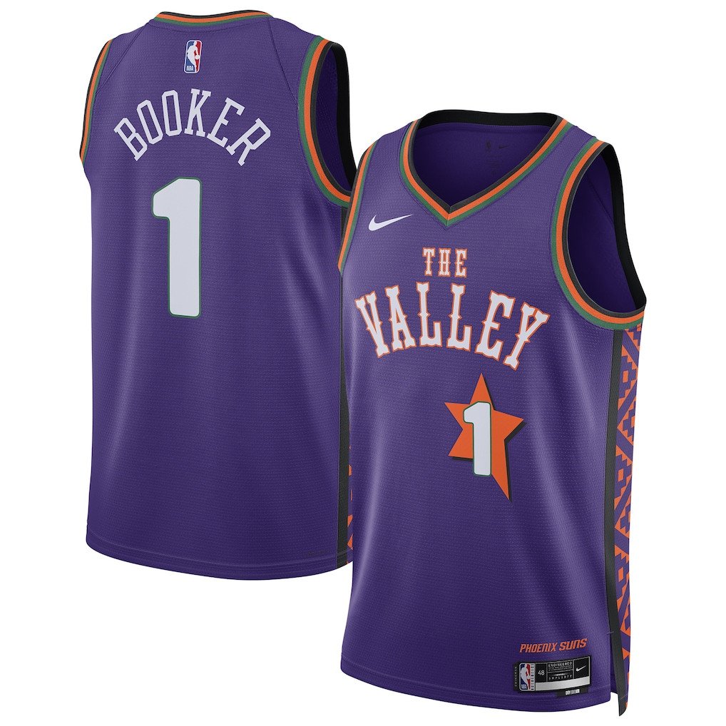 Devin Booker 1 Phoenix Suns Unisex 2024/25 Swingman Player Jersey - City Edition - Purple - JS859