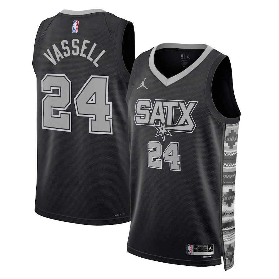 Devin Vassell 24 San Antonio Spurs Unisex Swingman Jersey - Statement Edition - Black - JS808