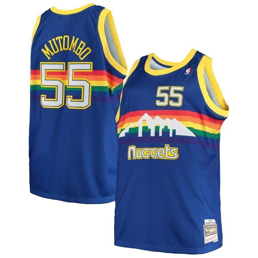 Dikembe Mutombo Denver Nuggets Mitchell & Ness Big & Tall Hardwood Classics Jersey - Royal - JS698